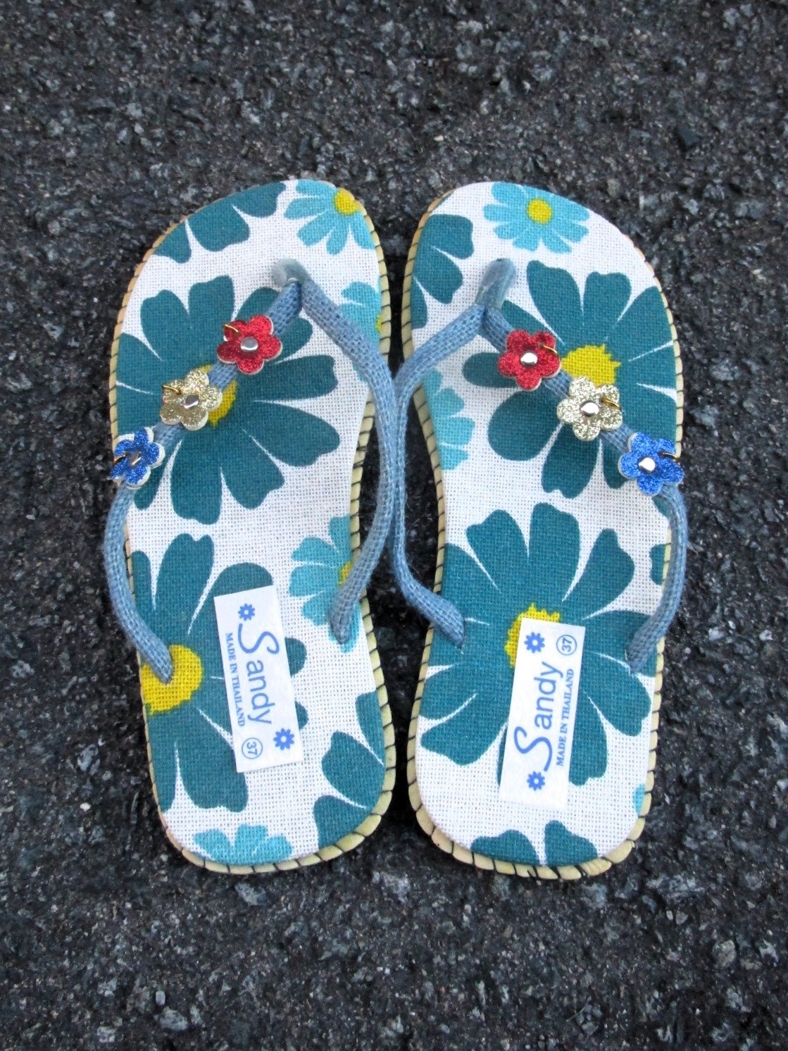 画像4: 【２２・５ｃｍ〜２３ｃｍ】お花プリント＊鈴付き＊ビーチサンダル