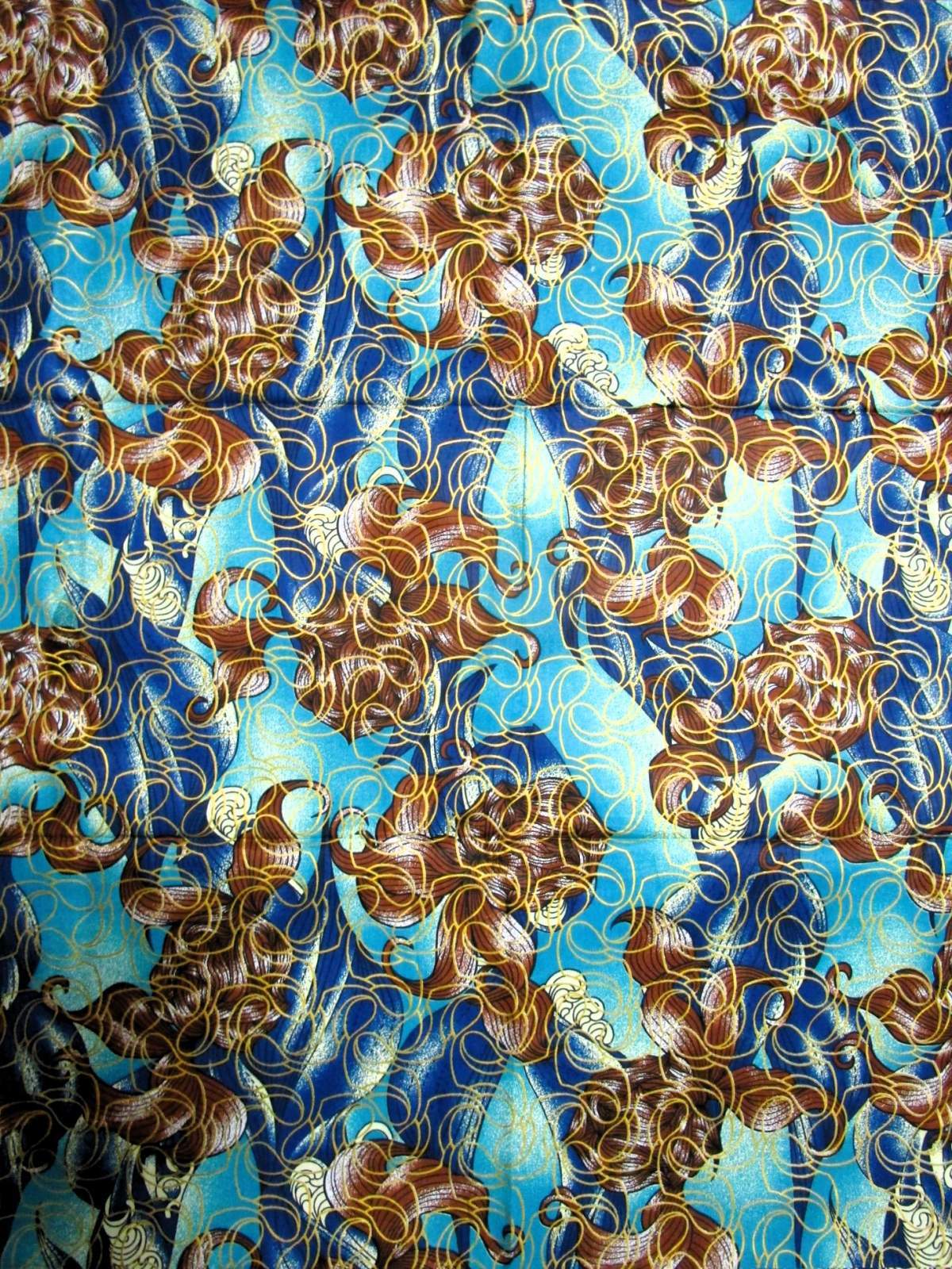 画像1: アフリカンプリント生地 パーニュ