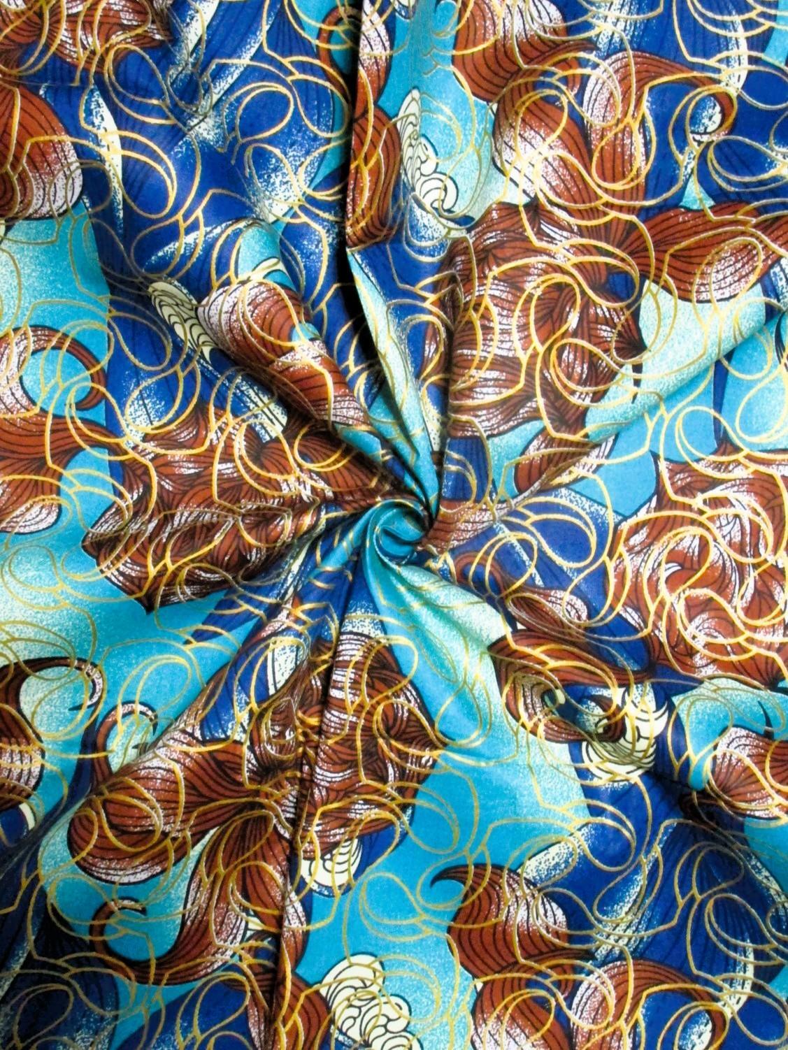 画像: アフリカンプリント生地 パーニュ