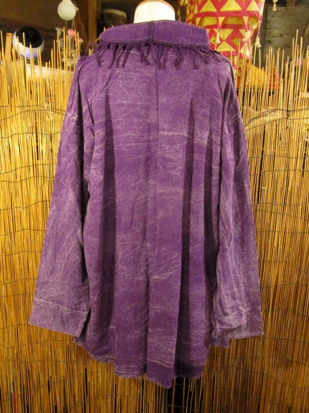 画像3: ストーンウォッシュ加工＊コットン素材＊ゆったりサイズ＊２ＷＡＹ＊フリンジ＊スナフキン＊旅人風コート