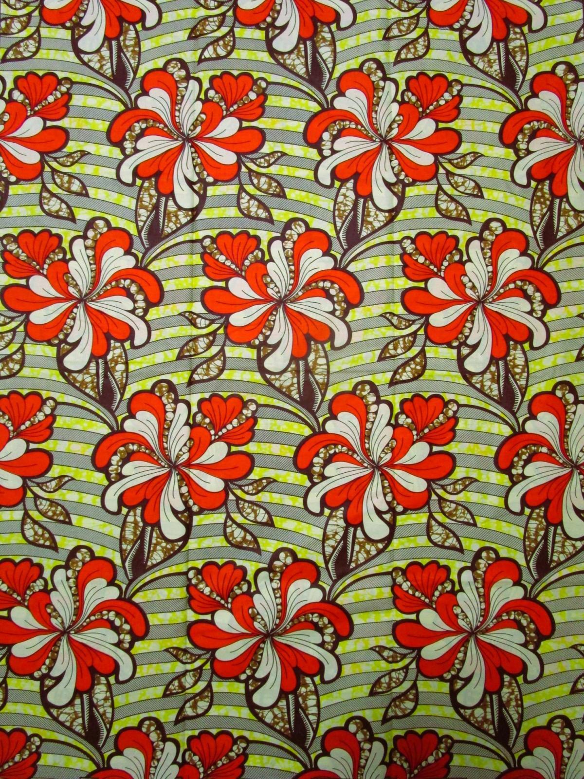 画像1: アフリカンプリント生地 パーニュ