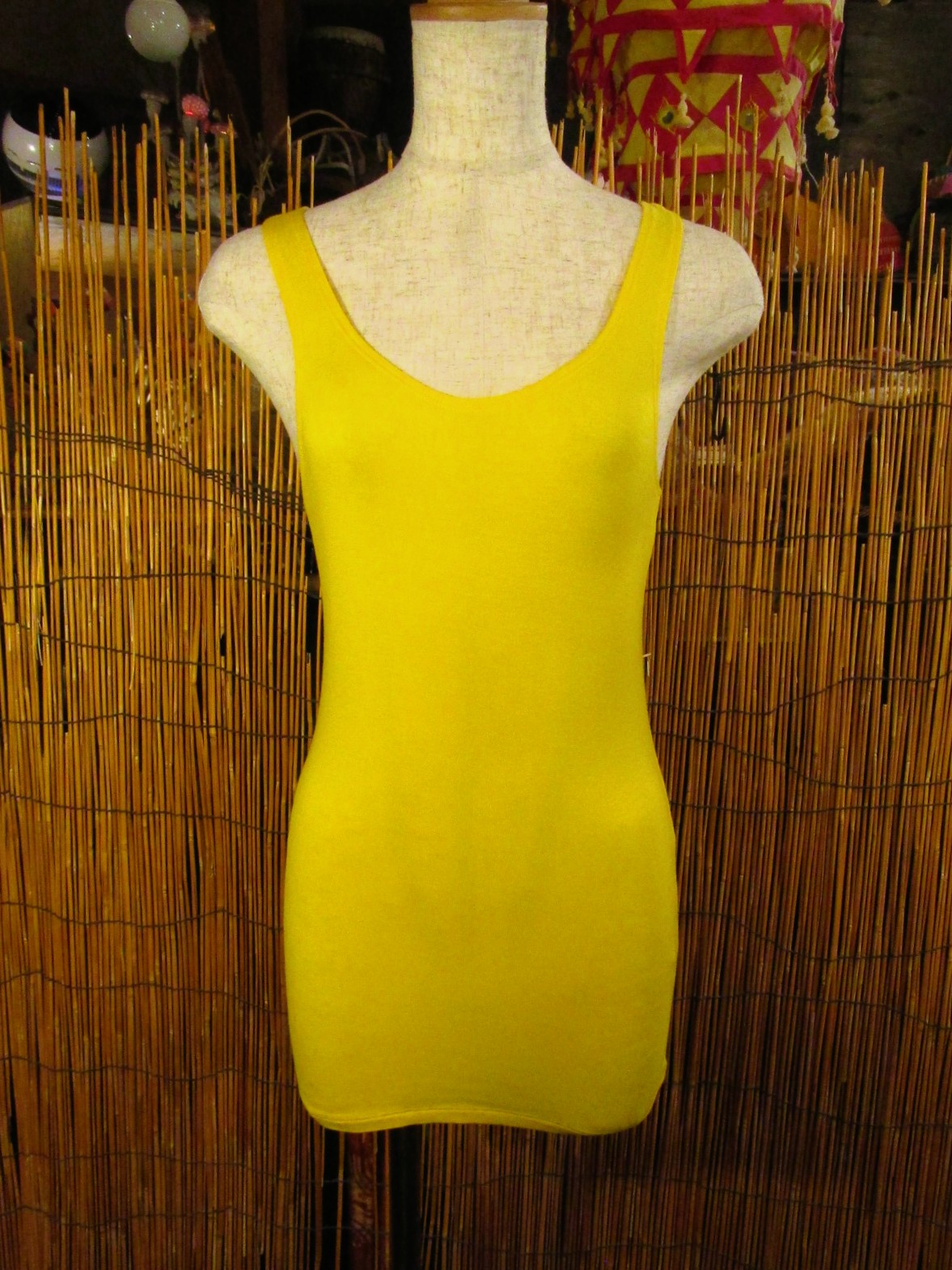 画像1: スパンデックス混合＊レーヨン素材＊ストレッチ＊無地＊マッチョ＊タンクトップ