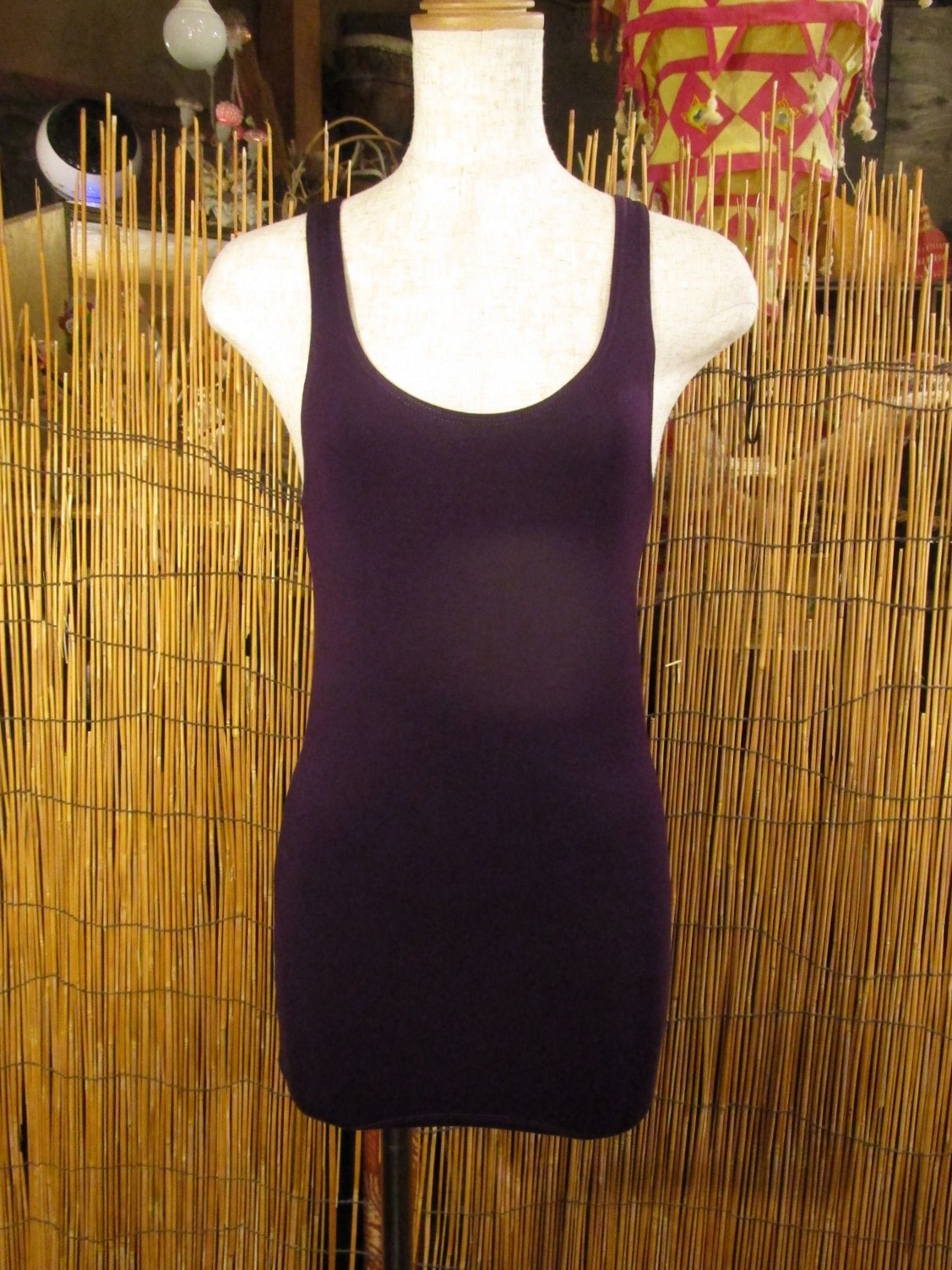 画像1: スパンデックス混合＊レーヨン素材＊ストレッチ＊無地＊マッチョ＊タンクトップ