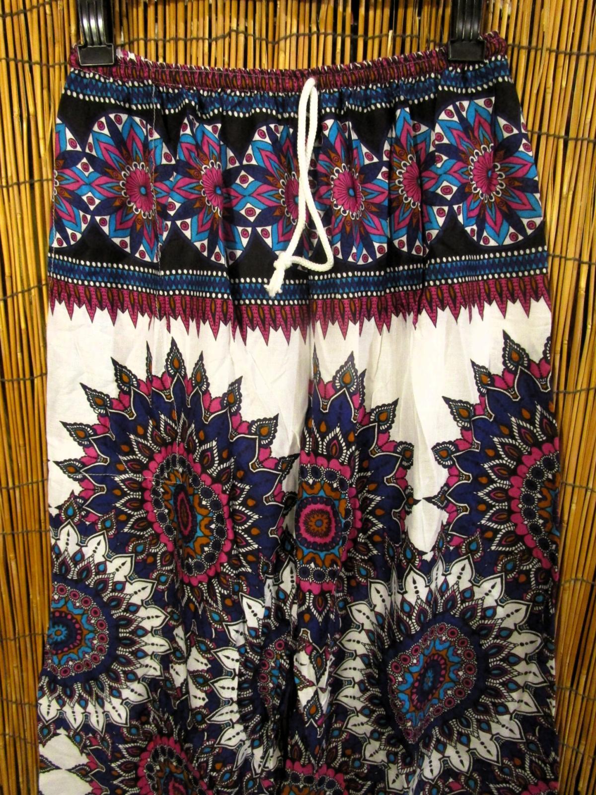 画像2: 曼荼羅風プリント＊レーヨン素材＊すっきり＊アラジンパンツ＊タイパンツ