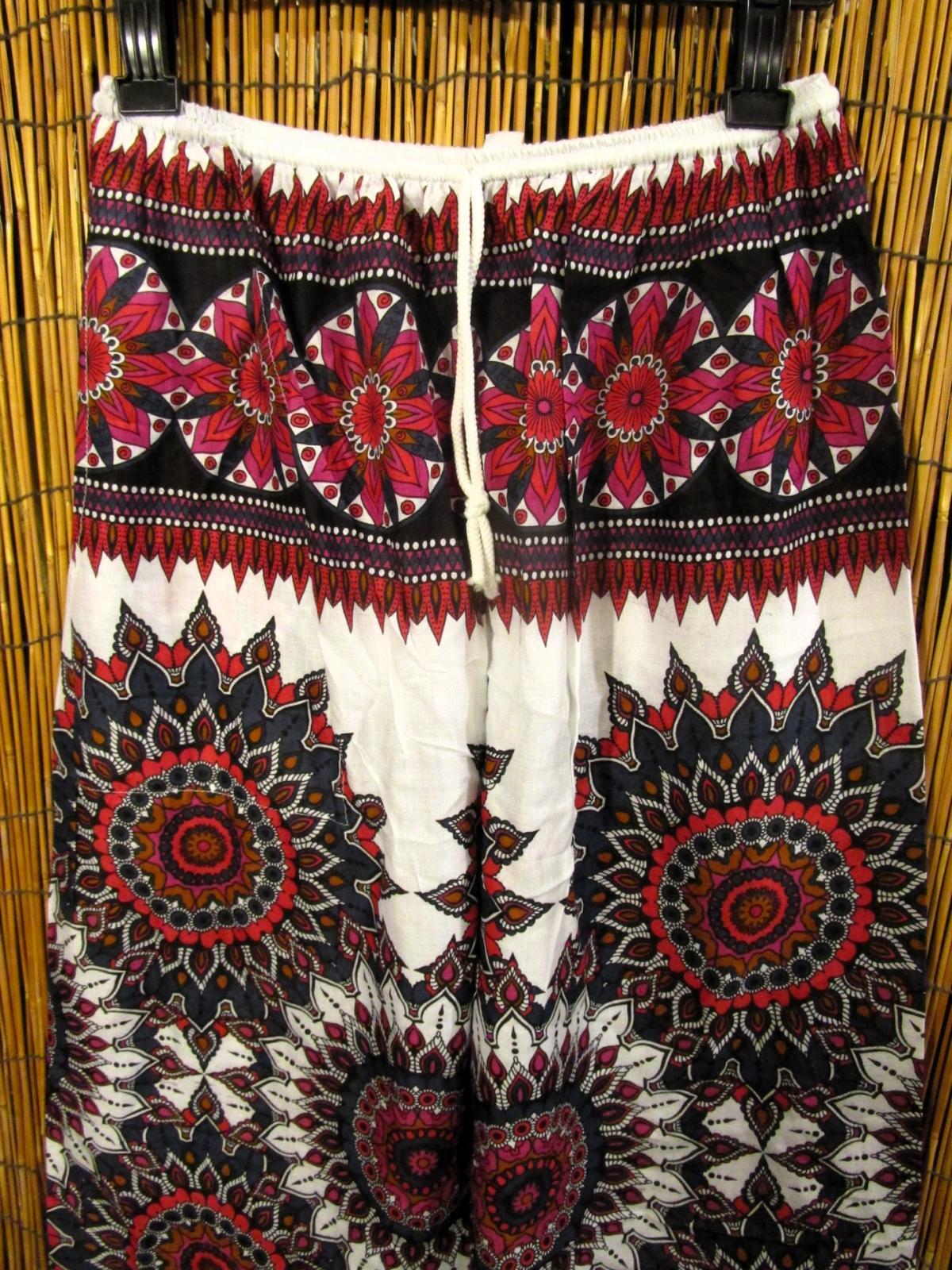 画像2: 曼荼羅風プリント＊レーヨン素材＊すっきり＊アラジンパンツ＊タイパンツ