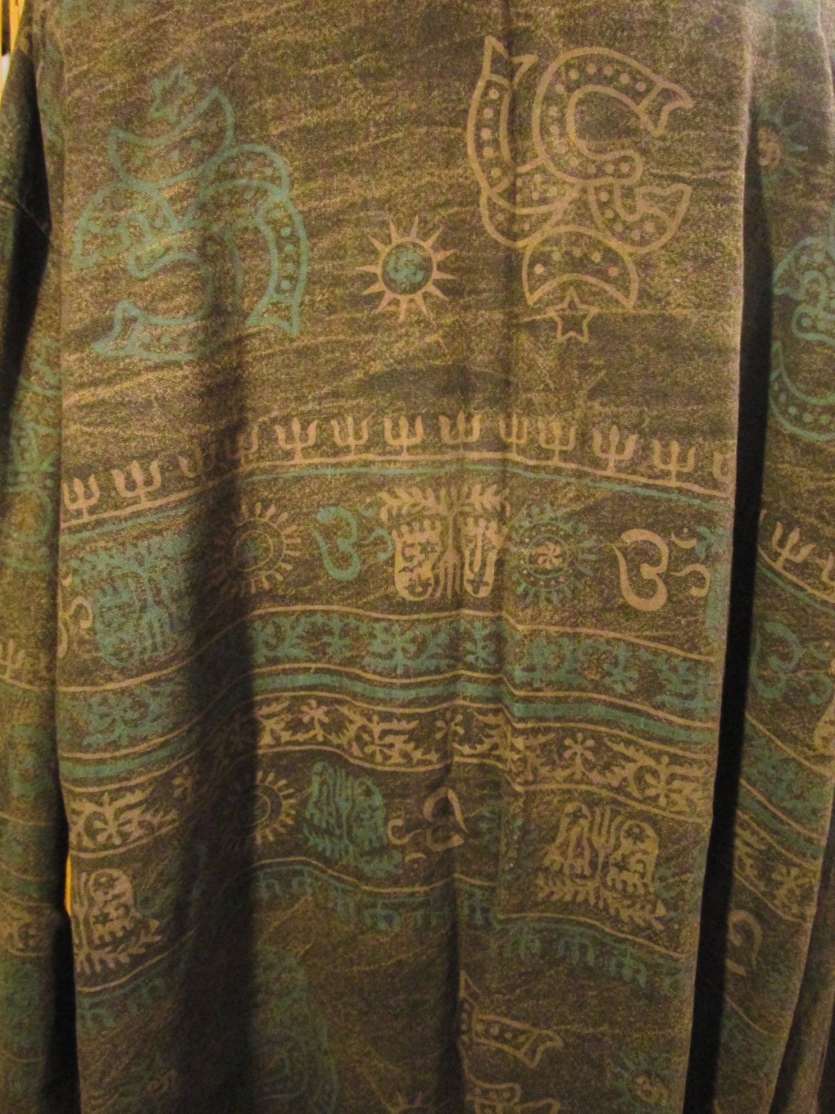 画像: ストーンウォッシュ＆ラムナミプリント＊コットン素材＊ゆったりサイズ＊２ＷＡＹ＊フリンジ＊スナフキン＊旅人風コート