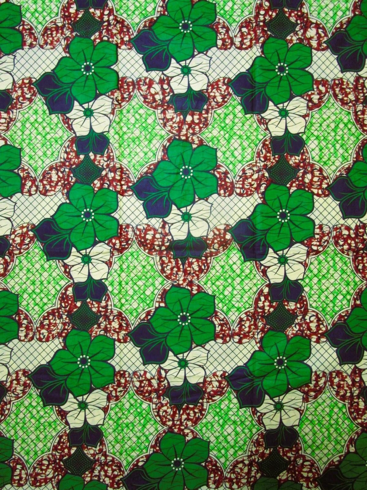 画像1: アフリカンプリント生地 パーニュ