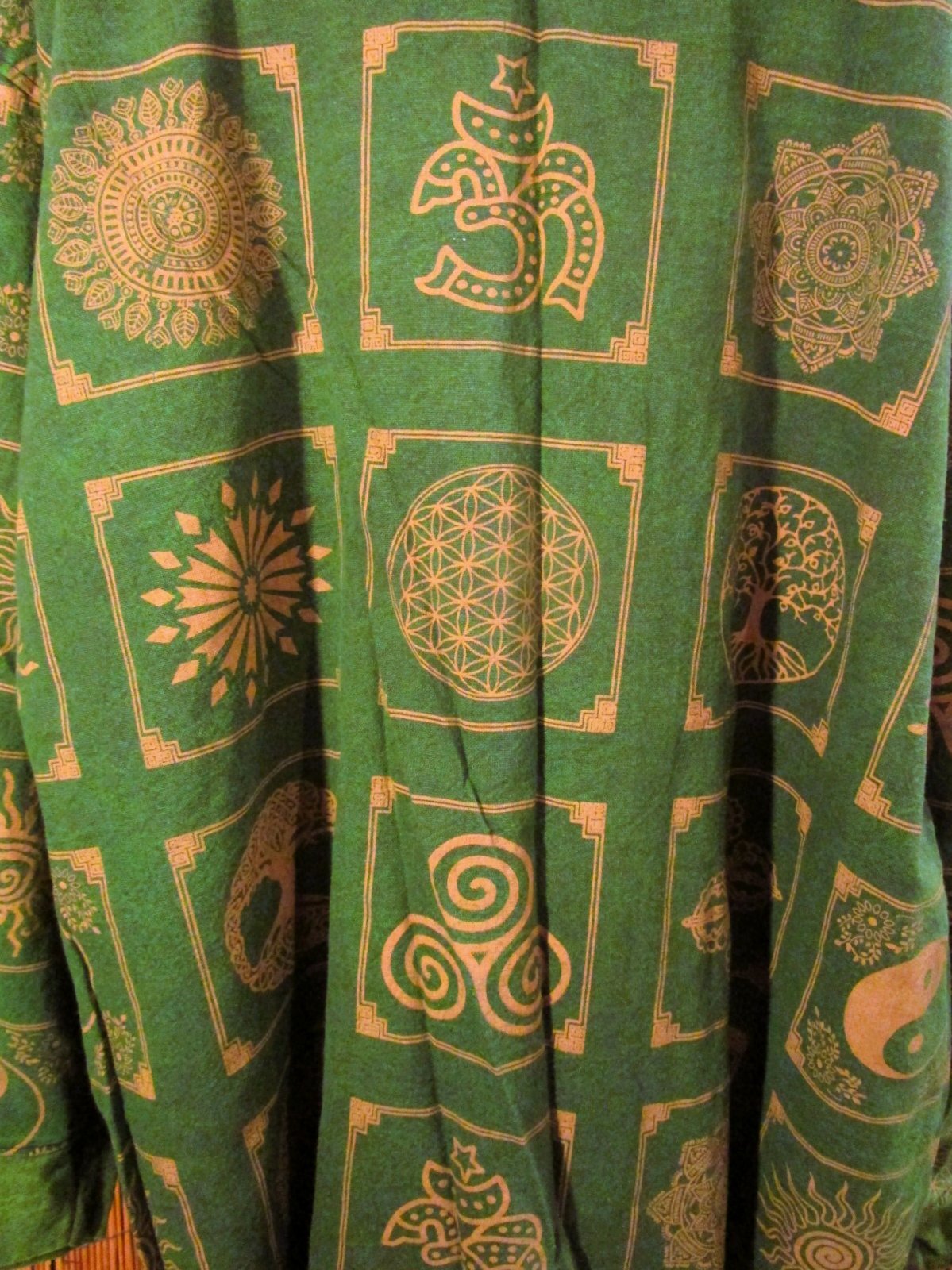 画像: ストーンウォッシュ加工＊コットン素材＊民族調プリント＊ゆったりサイズ＊２ＷＡＹ＊フリンジ＊スナフキン＊旅人風コート