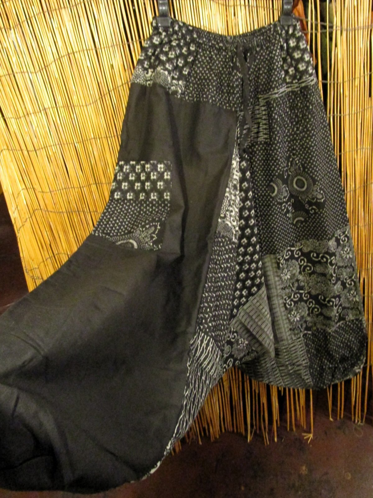画像3: 黒色＋和風プリント＊切り替え＊コットン素材＊ふんわり＊サルエルパンツ