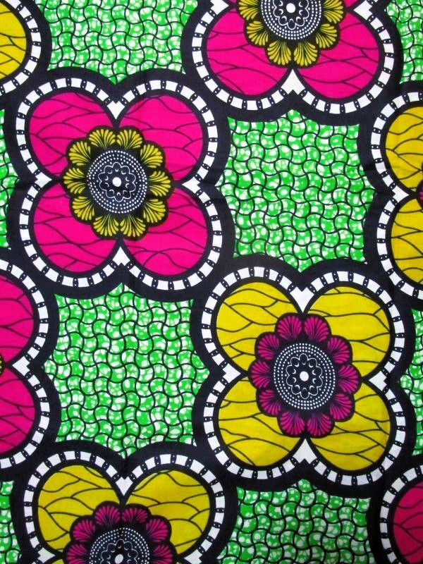 画像: アフリカンプリント生地 パーニュ