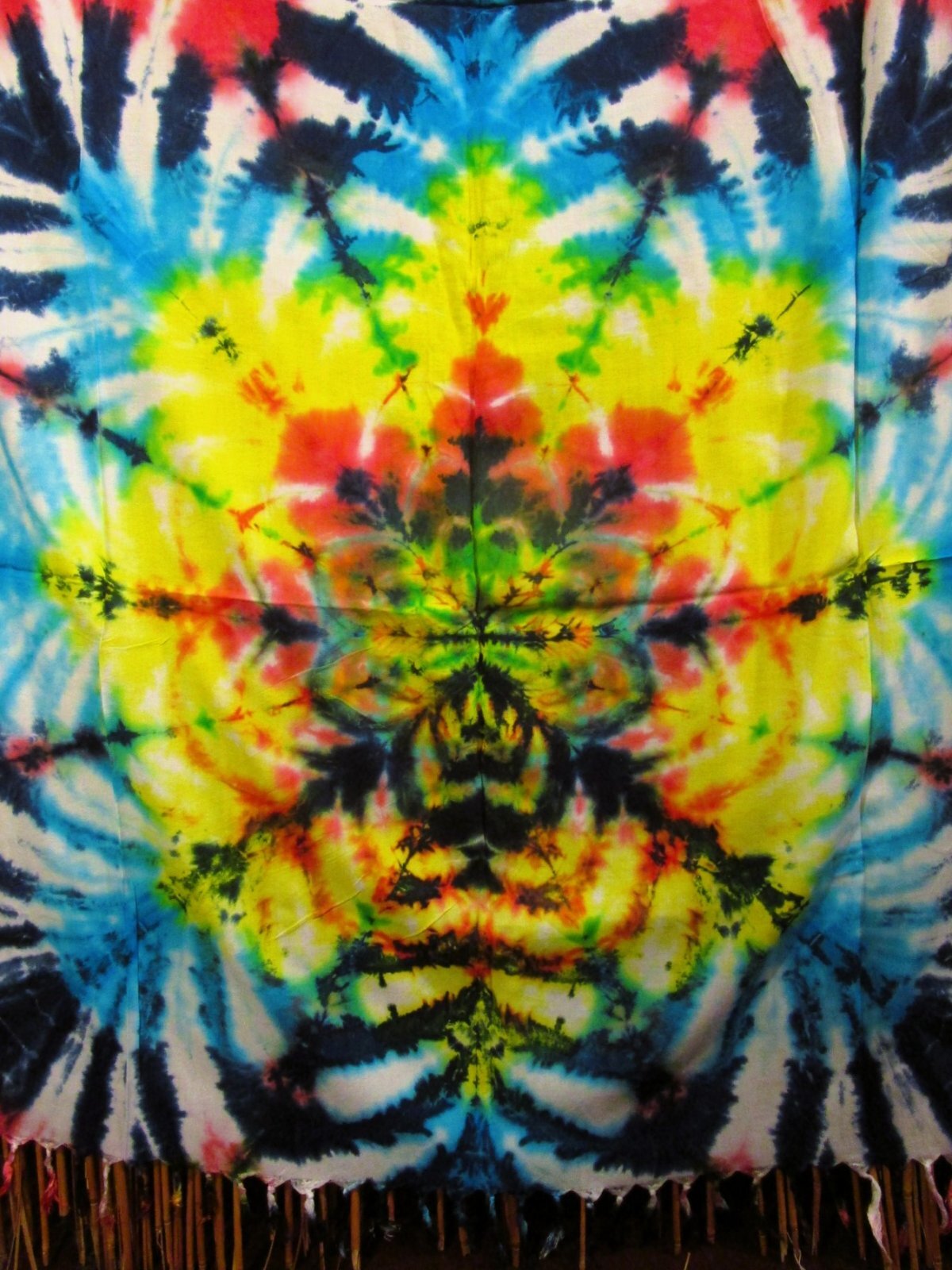 画像3: タイダイ染め＊レーヨン素材＊フリンジ＊マルチクロス＊パレオ