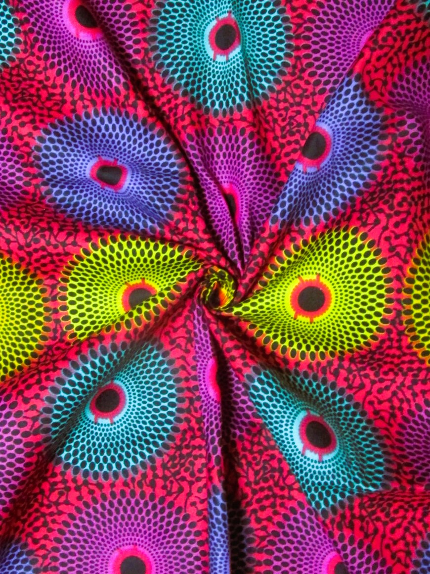 画像: アフリカンプリント生地 パーニュ