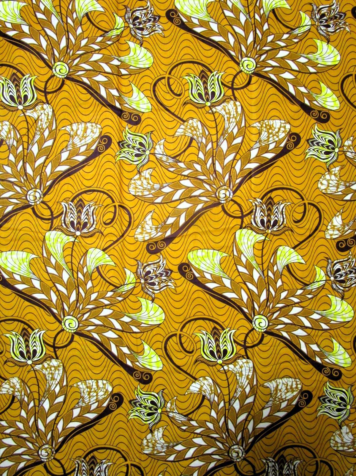 画像1: アフリカンプリント生地 パーニュ