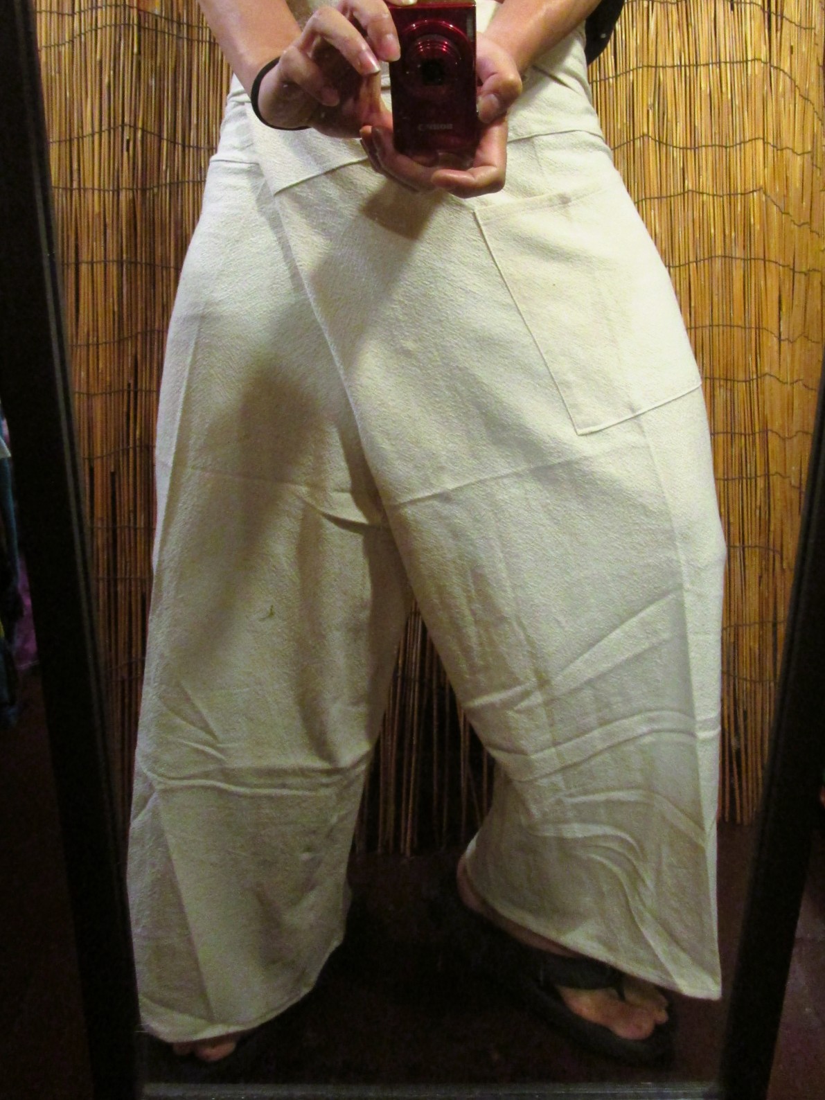 画像: 無地＊コットン素材＊ロング丈＊タイパンツ