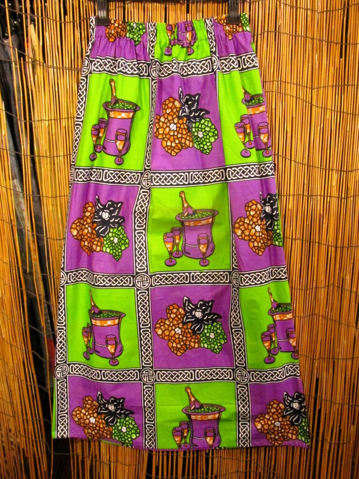 画像1: パーニュ生地＊コットン素材＊アフリカンプリント＊ロングスカート