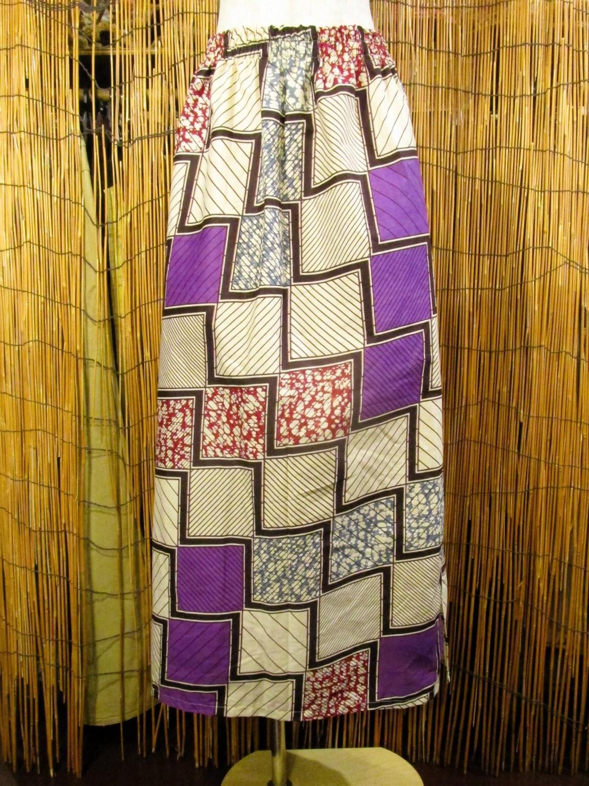 画像: パーニュ生地＊コットン素材＊アフリカンプリント＊ロングスカート