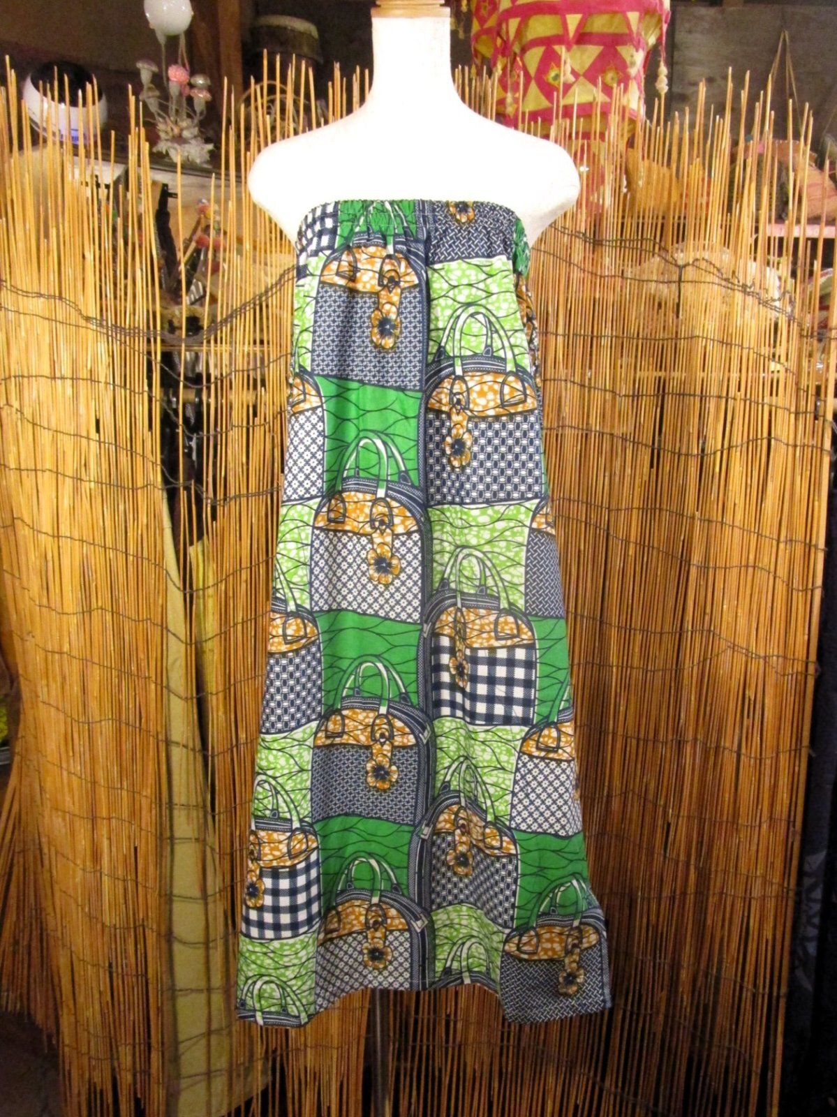 画像: パーニュ生地＊コットン素材＊アフリカンプリント＊ロングスカート