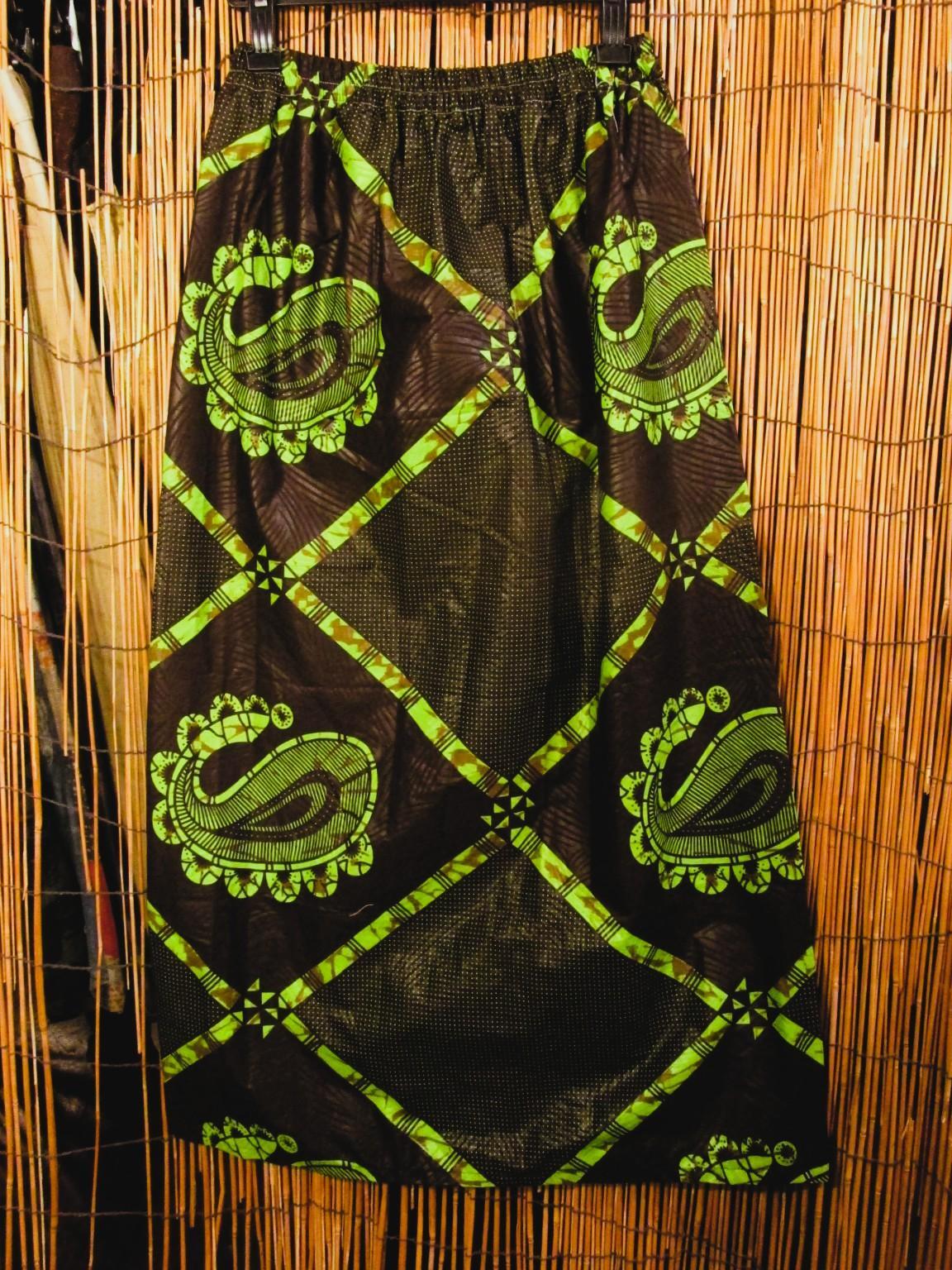 画像1: パーニュ生地＊コットン素材＊アフリカンプリント＊ロングスカート