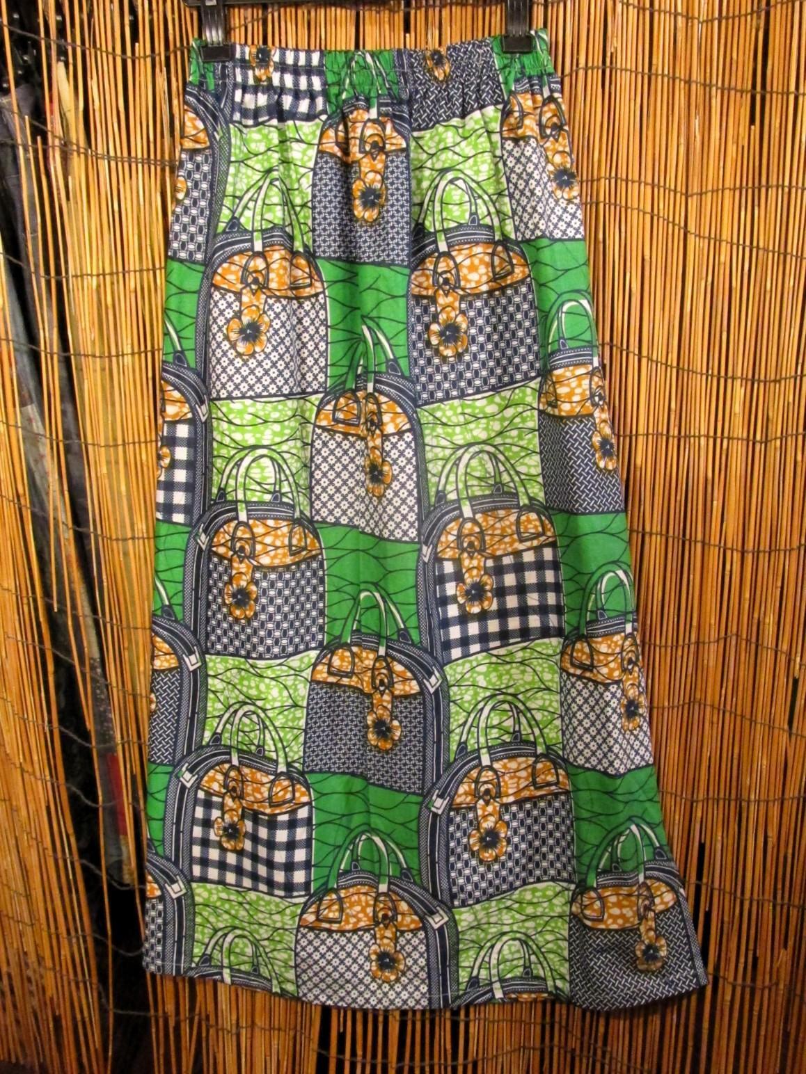 画像1: パーニュ生地＊コットン素材＊アフリカンプリント＊ロングスカート