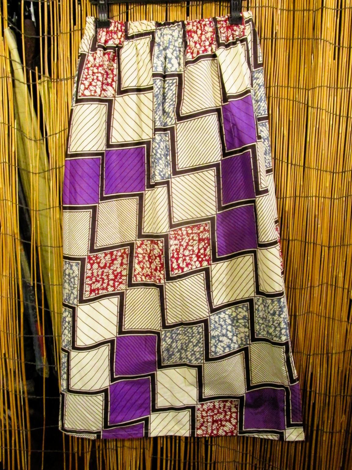 画像1: パーニュ生地＊コットン素材＊アフリカンプリント＊ロングスカート