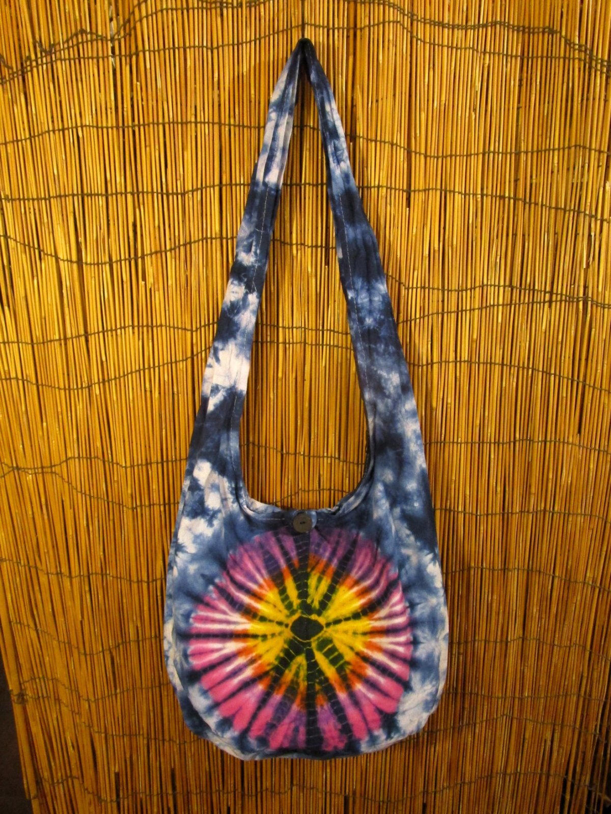 画像1: タイダイ染め＊コットン素材＊ショルダーバッグ