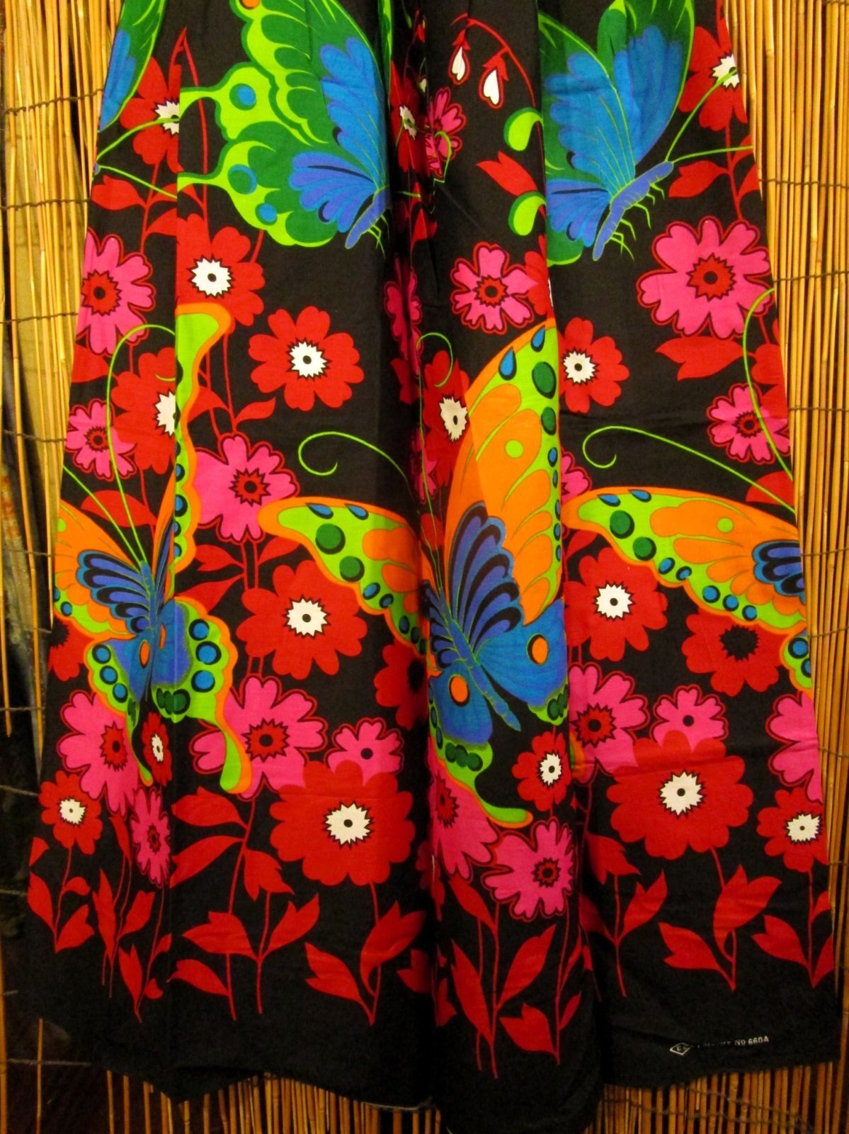 画像: バタフライ＆フラワープリント＊コットン素材＊フレアー＊ロングスカート