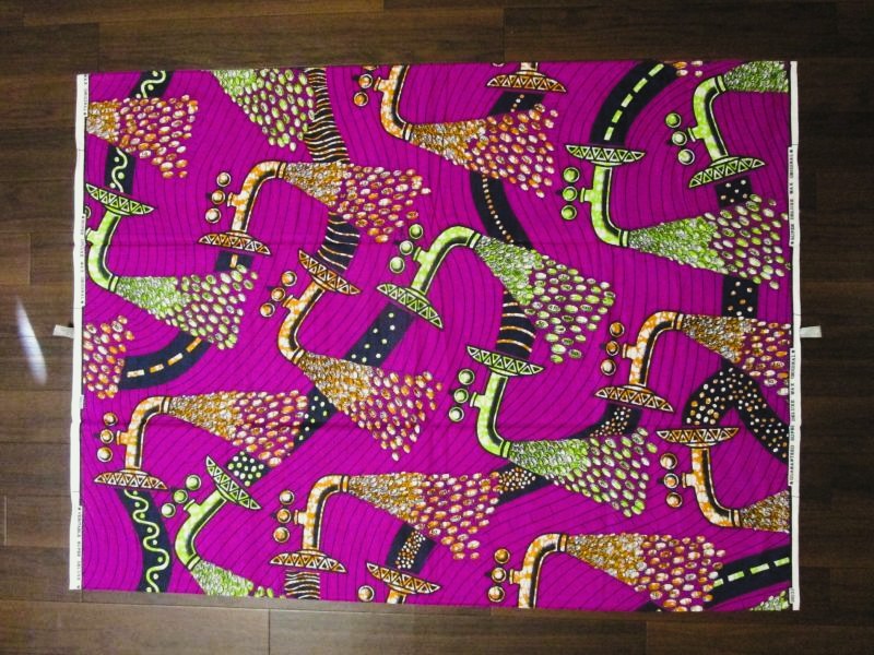 画像: アフリカンプリント生地 パーニュ