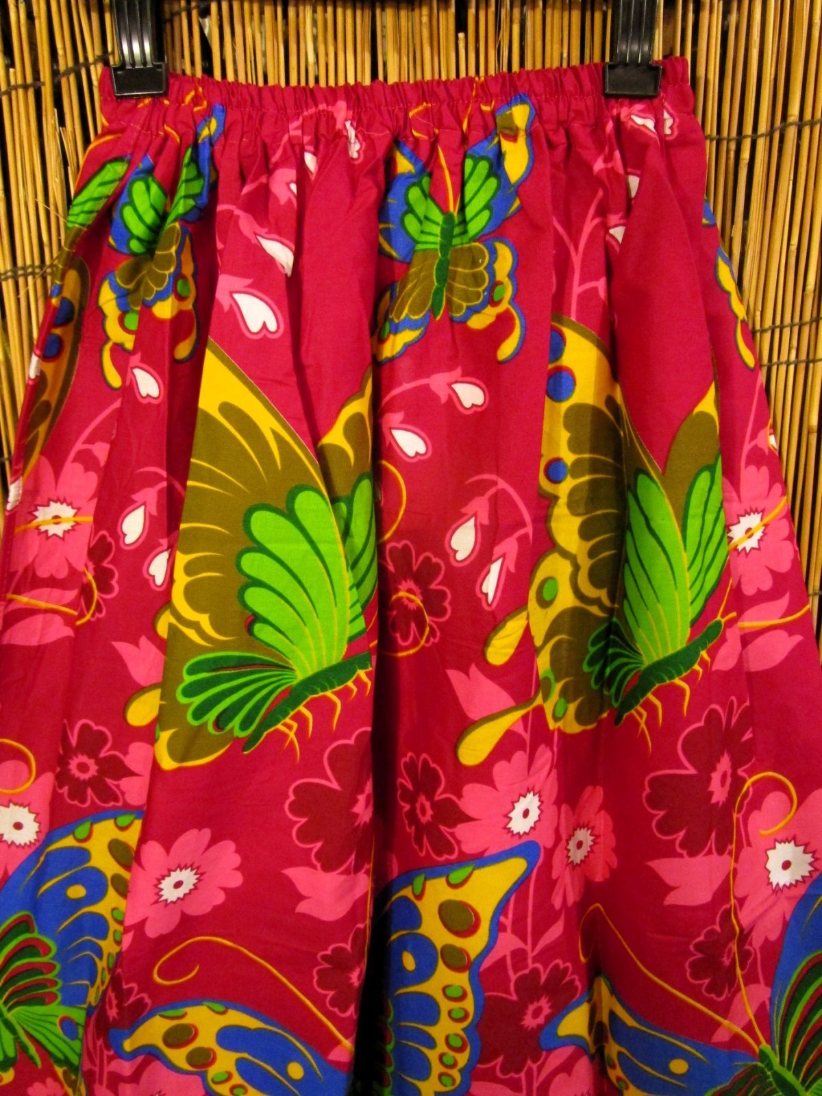 画像: バタフライ＆フラワープリント＊コットン素材＊フレアー＊ロングスカート