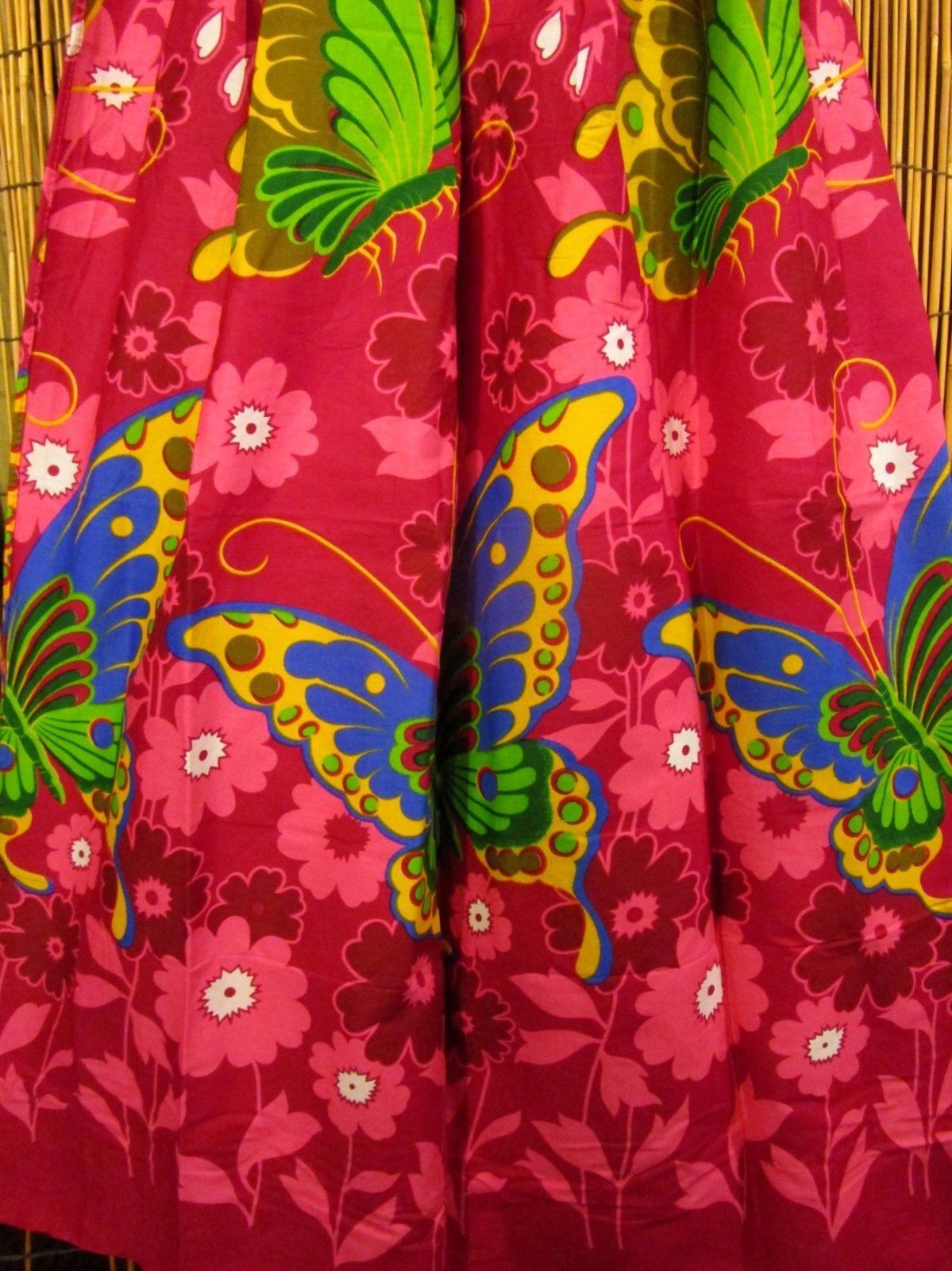 画像: バタフライ＆フラワープリント＊コットン素材＊フレアー＊ロングスカート