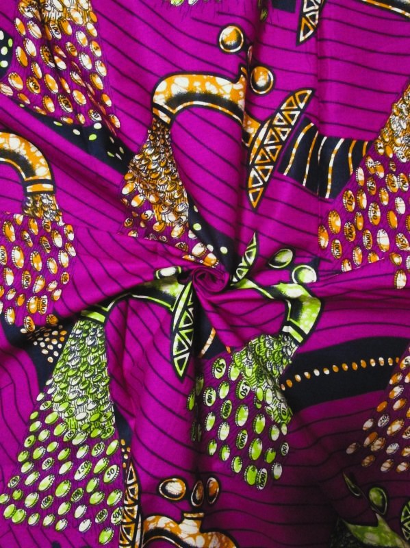 画像: アフリカンプリント生地 パーニュ