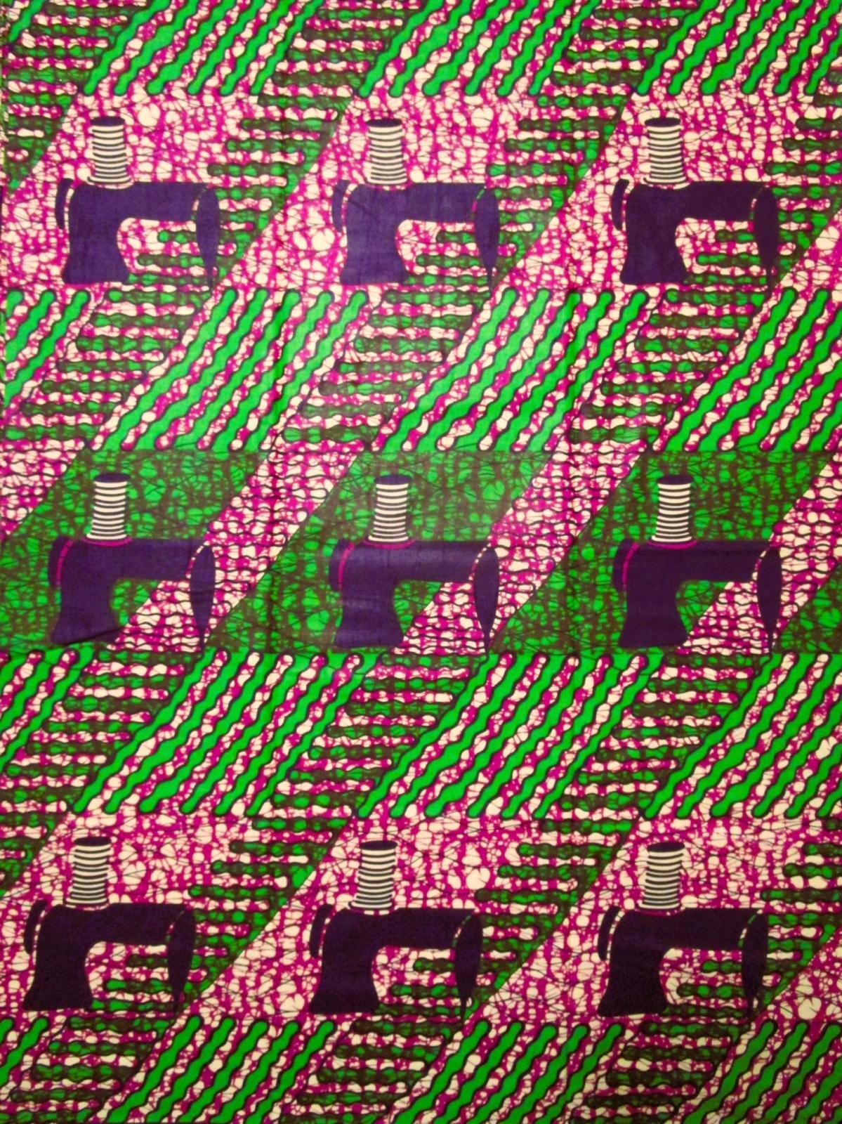 画像1: アフリカンプリント生地 パーニュ