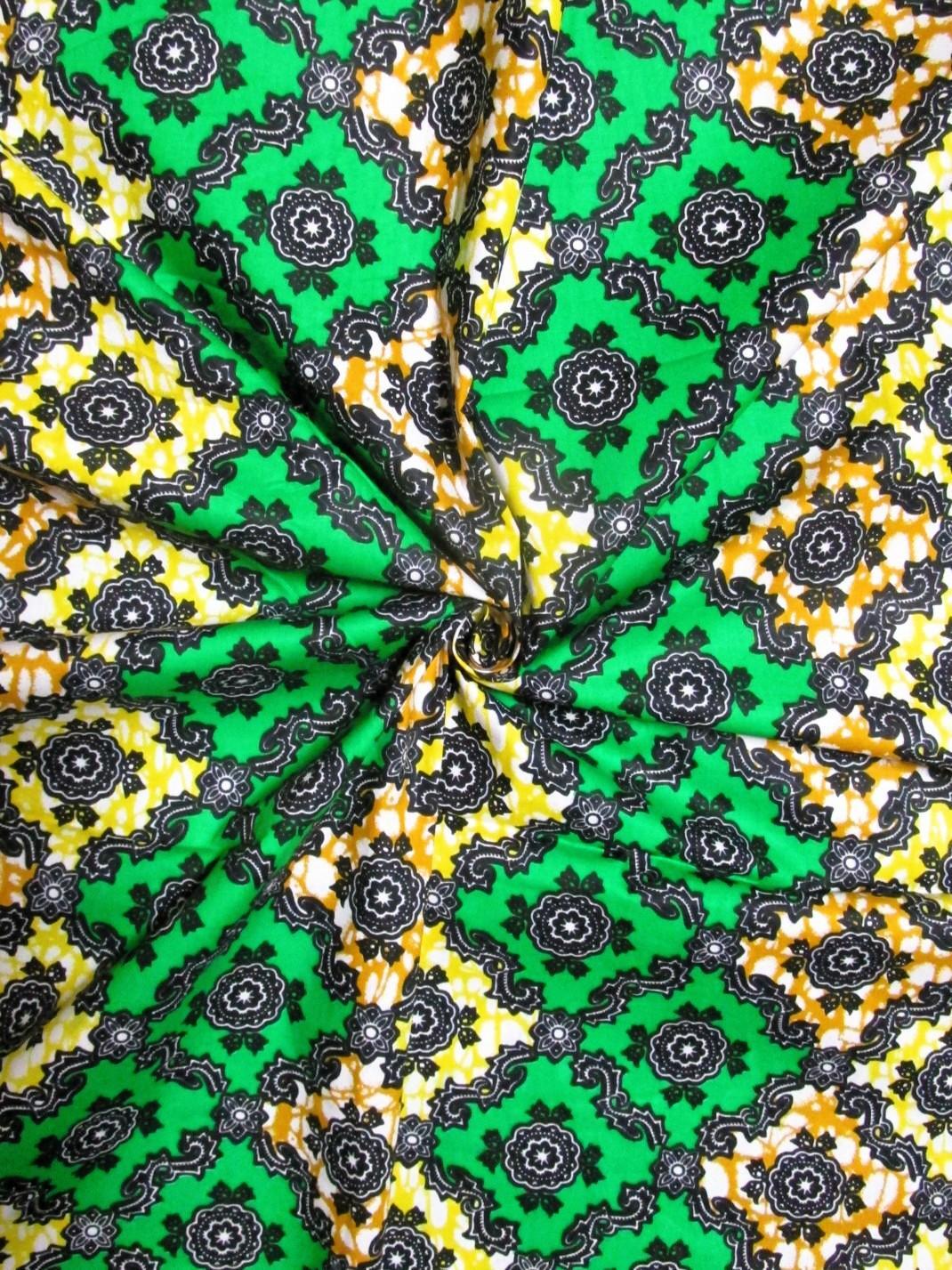 画像: アフリカンプリント生地 パーニュ