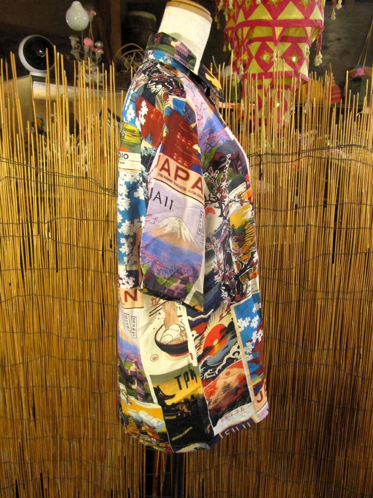 画像2: 和風プリント＊コットン＆リネン混紡＊個性的＊半袖＊アロハシャツ ＊Ｍ