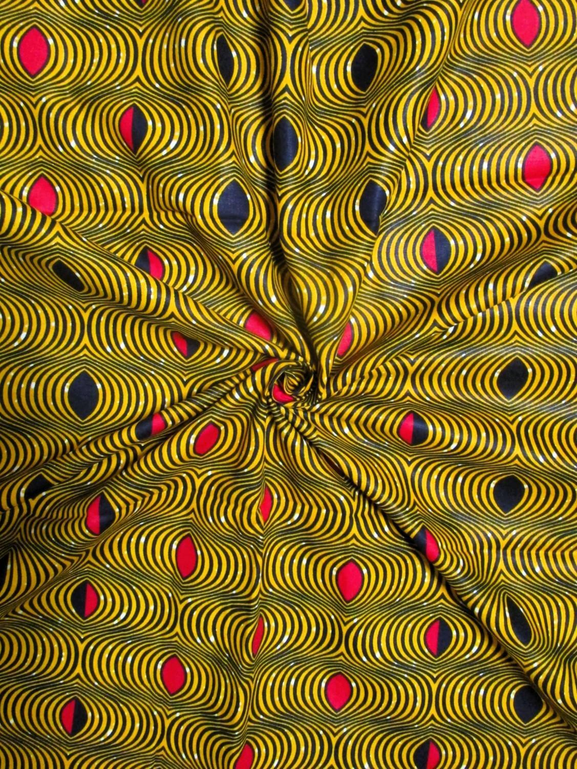 画像: アフリカンプリント生地 パーニュ