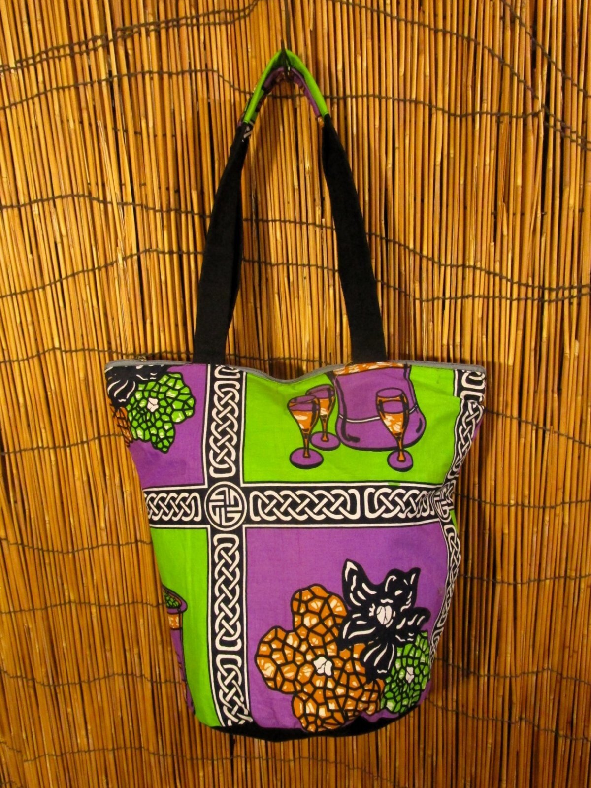 画像2: パーニュ生地＊アフリカンプリント＊トートバッグ＊Ｍ