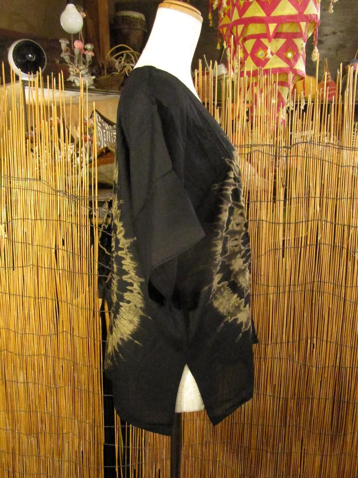 画像2: モノトーンタイダイ染め＊レーヨン素材＊半袖＊プルオーバー