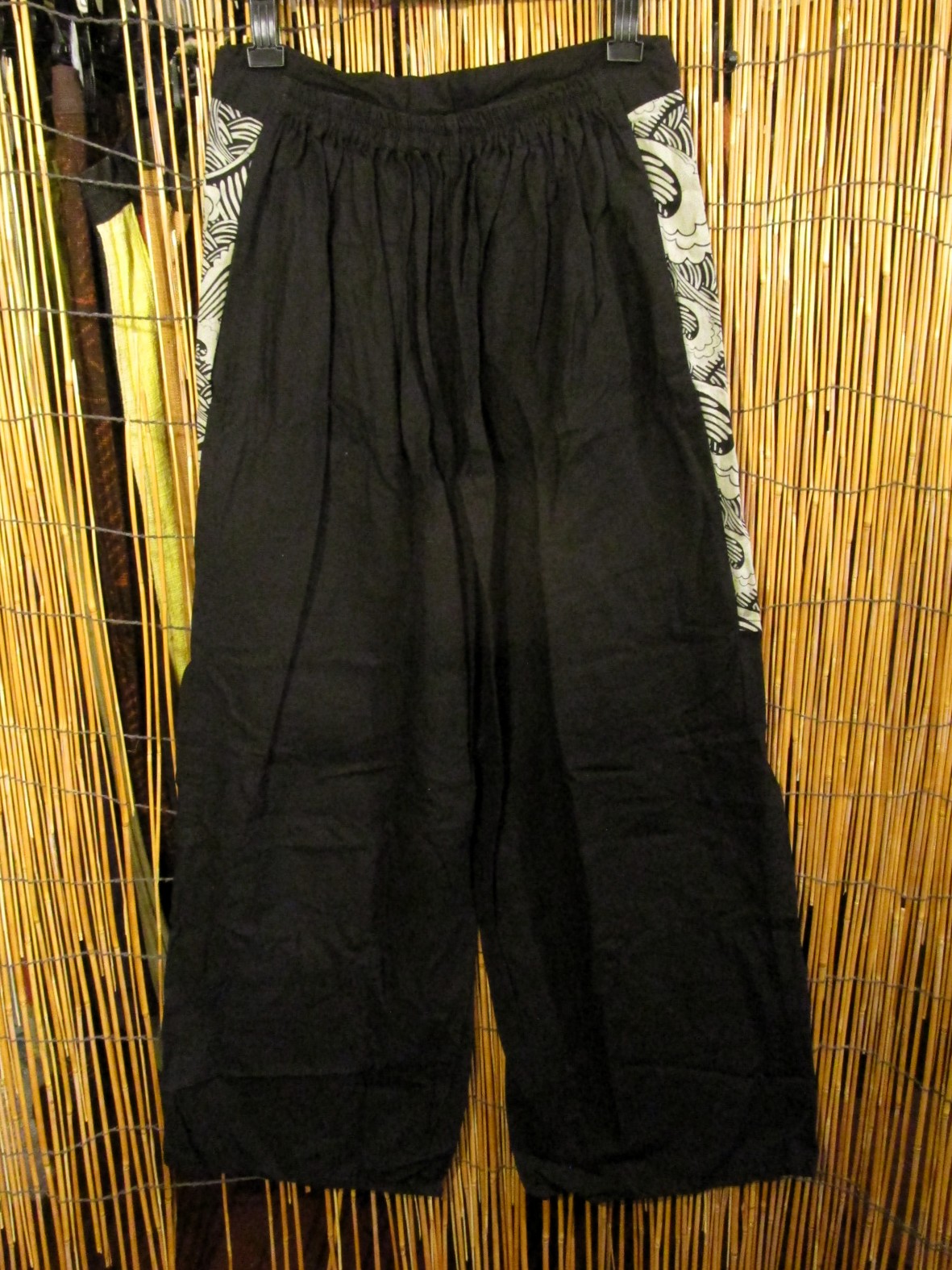 画像4: 和風プリントコットン素材＊エプロン風＊別生地付き＊変型ロングパンツ