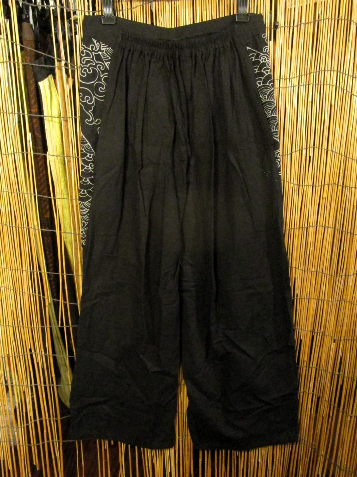 画像4: 和風プリントコットン素材＊エプロン風＊別生地付き＊変型ロングパンツ