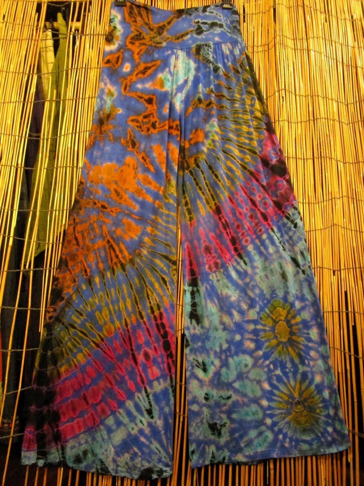 画像4: タイダイ染め＊レーヨンスパンデックス素材＊ストレッチ＊ロングパンツ