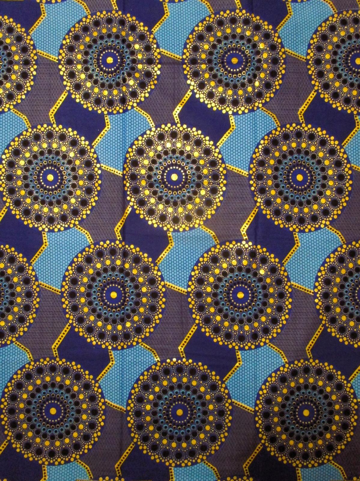 画像1: アフリカンプリント生地 パーニュ