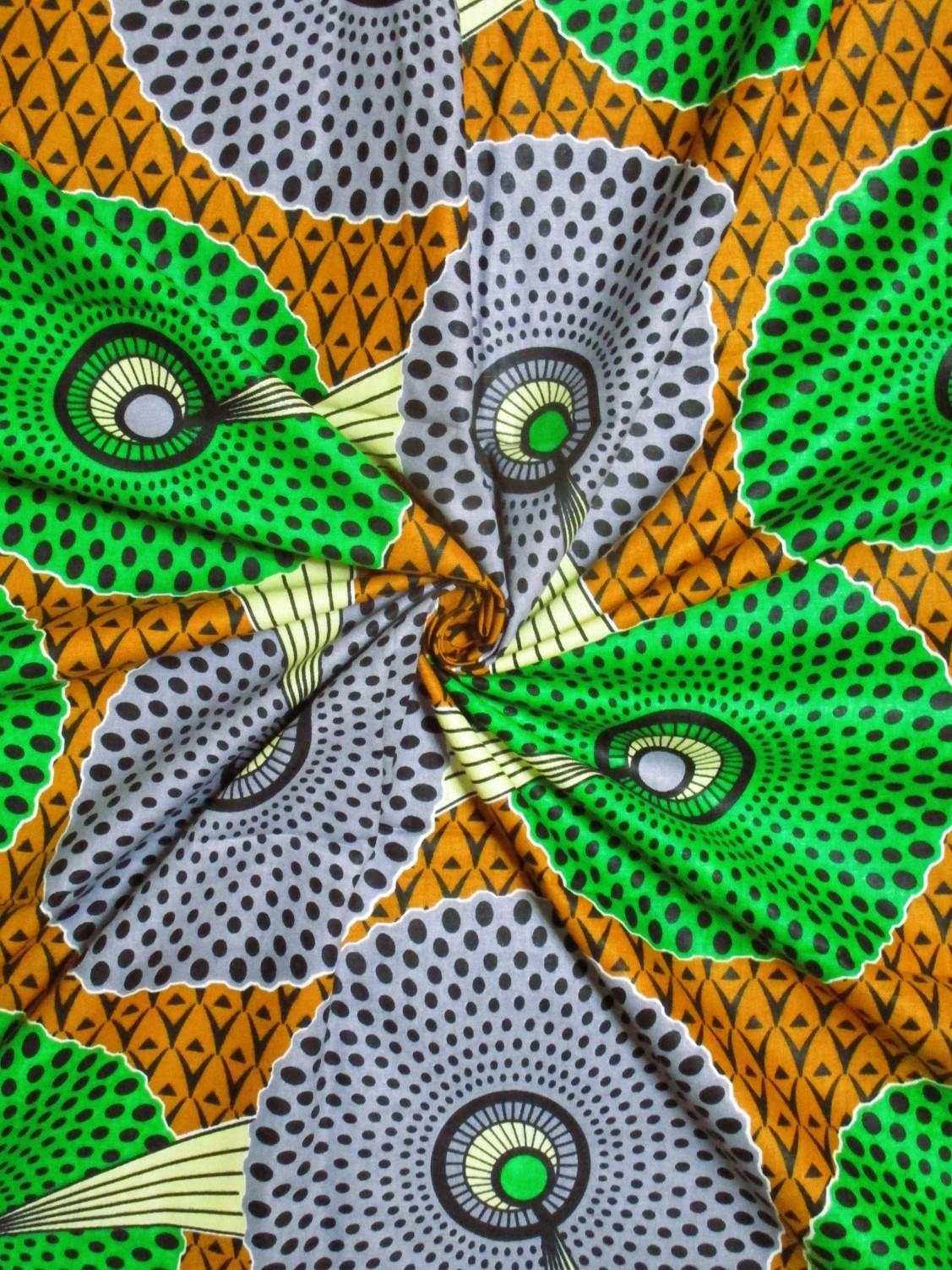 画像: アフリカンプリント生地 パーニュ