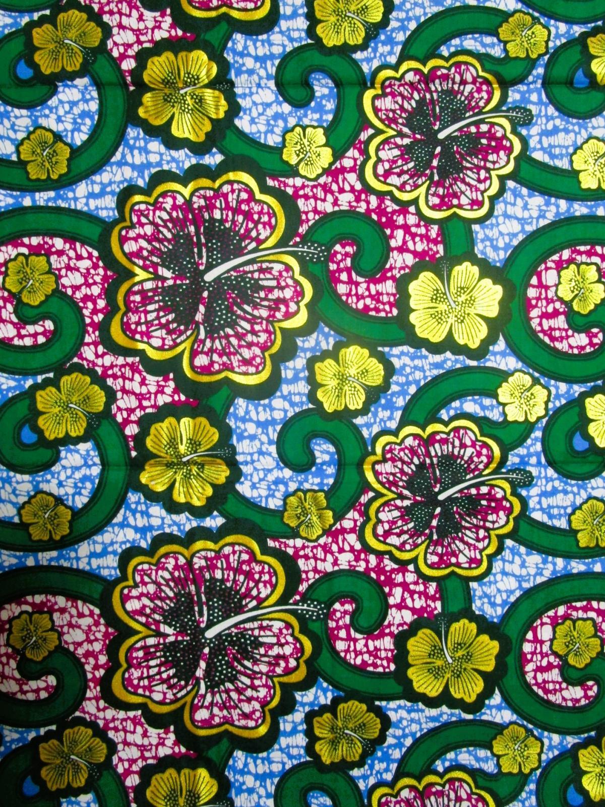 画像: アフリカンプリント生地 パーニュ