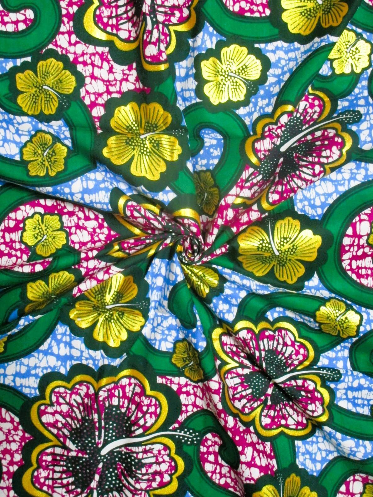 画像: アフリカンプリント生地 パーニュ