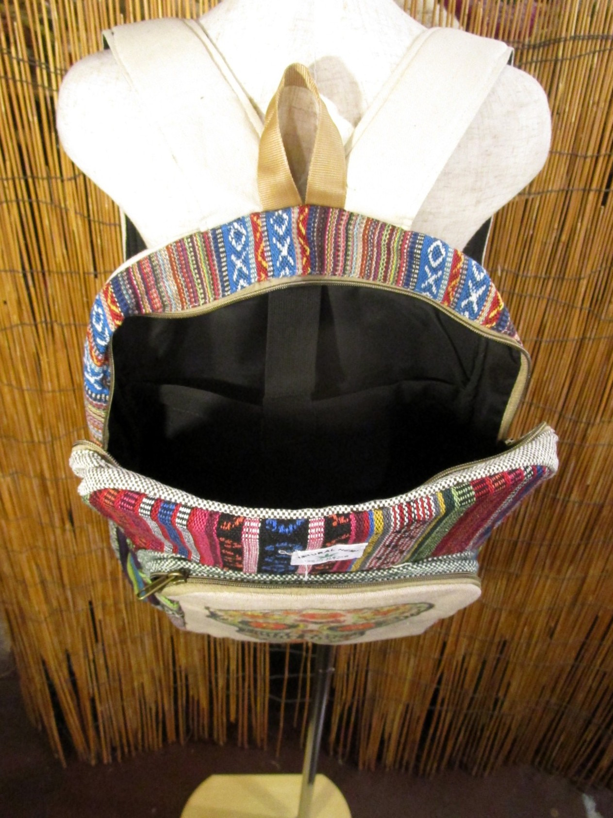 画像: メキシカンスカルプリント＊織り生地＊コットン素材＊リュックサック＊バックパック