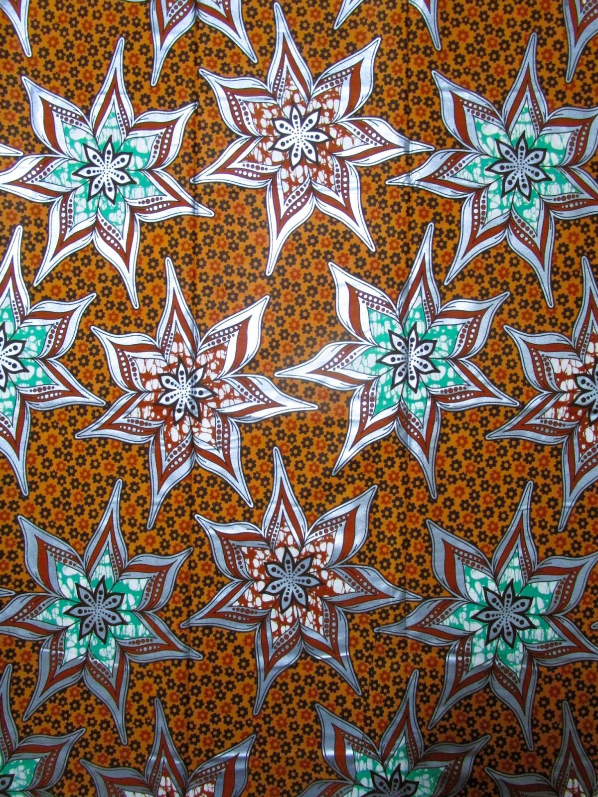 画像1: アフリカンプリント生地 パーニュ