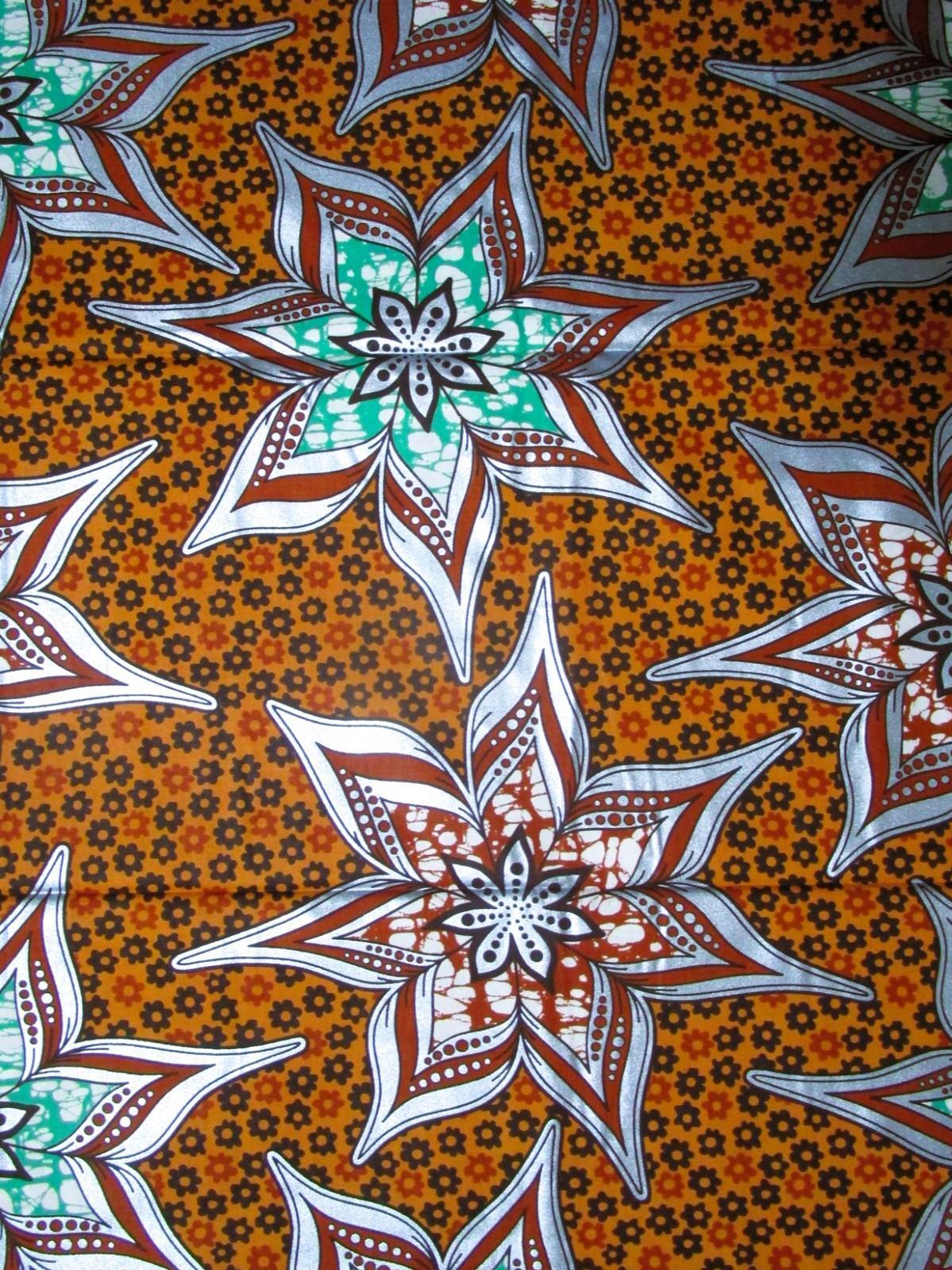 画像: アフリカンプリント生地 パーニュ