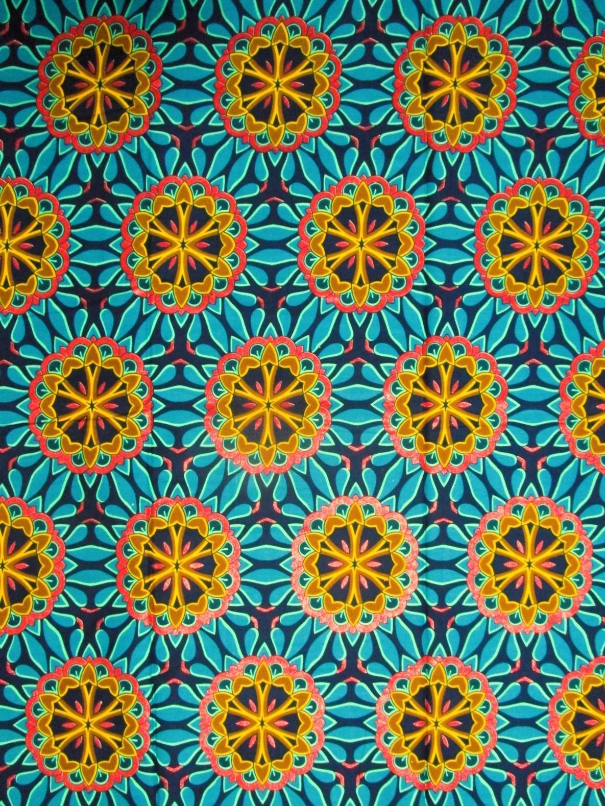 画像1: アフリカンプリント生地 パーニュ