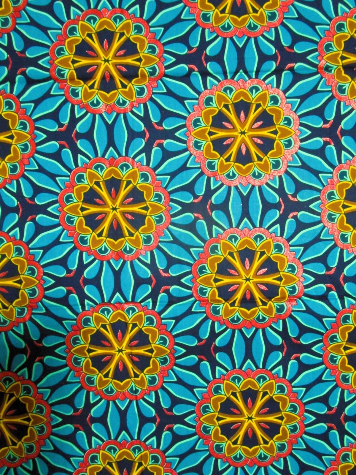 画像: アフリカンプリント生地 パーニュ