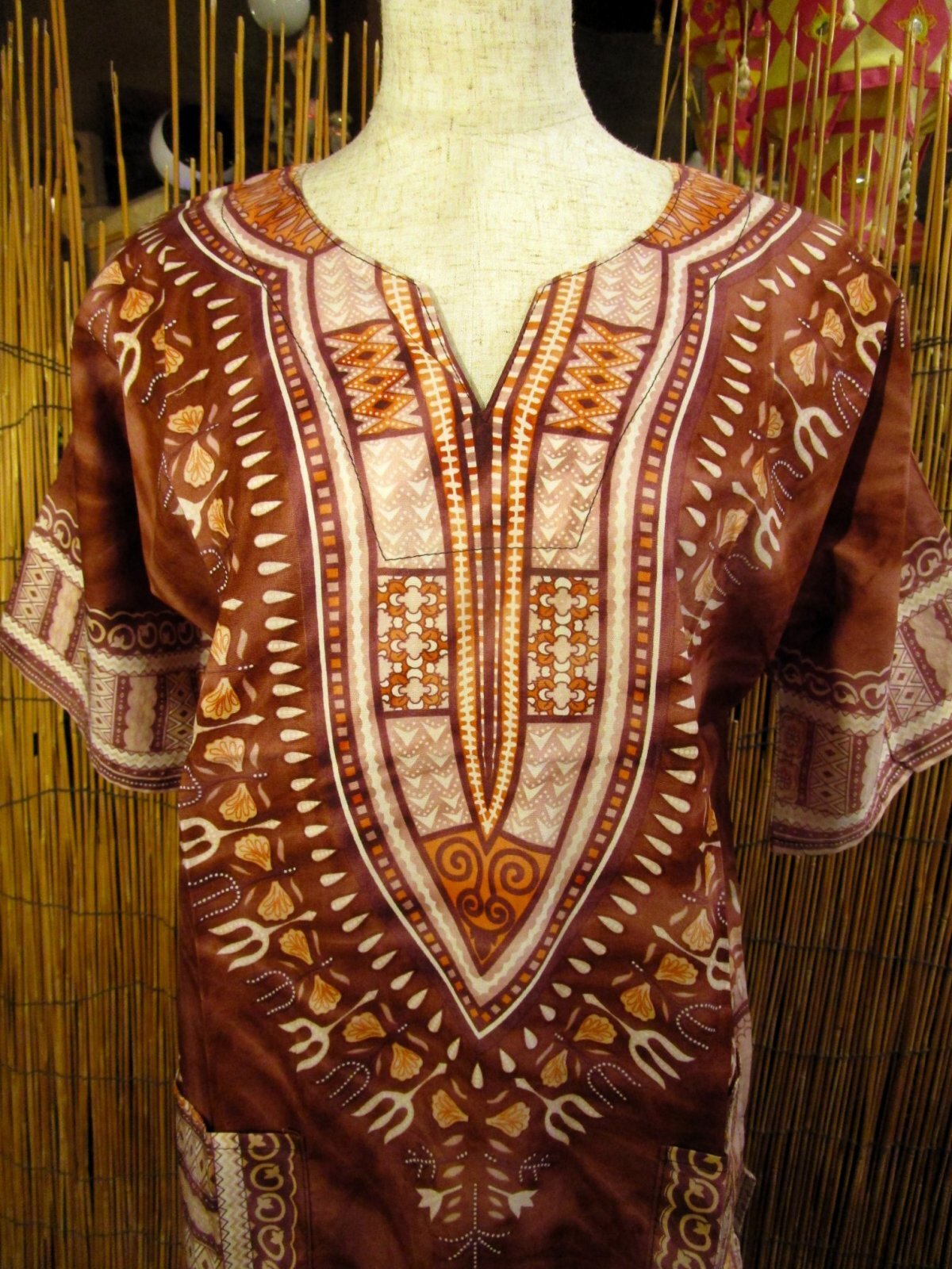 画像: 小さめサイズ＊タイダイ染め＊アフリカンプリント＊ダシキ＊ＤＡＳＨＩＫＩ＊Ｓ