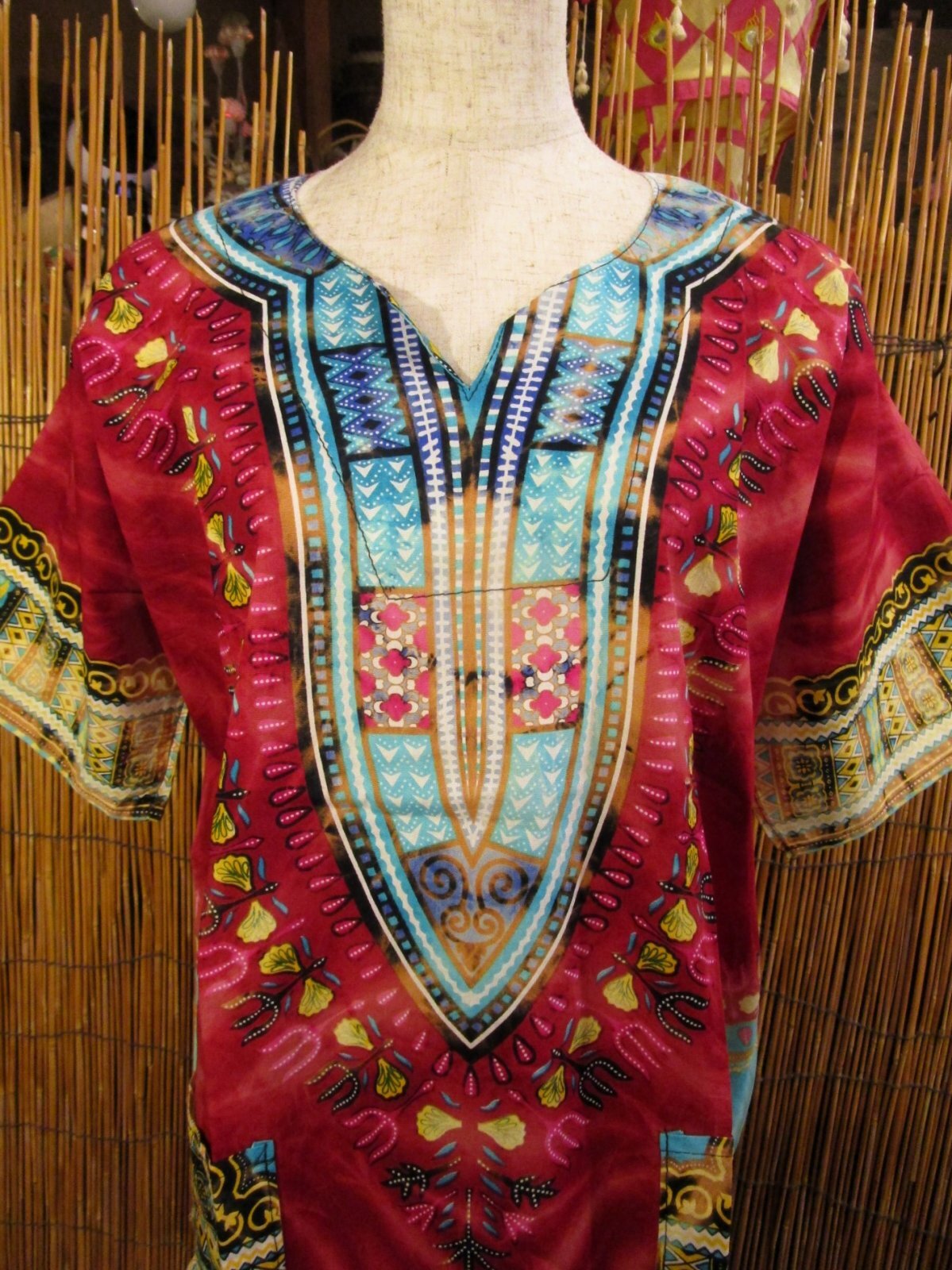 画像: 小さめサイズ＊タイダイ染め＊アフリカンプリント＊ダシキ＊ＤＡＳＨＩＫＩ＊Ｓ